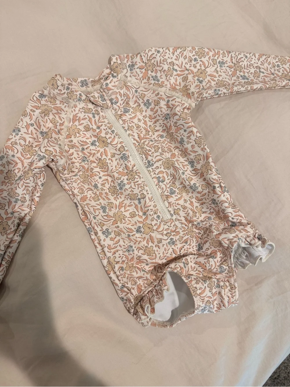 Rylee + Cru Floral Long-Sleeve swimsuit